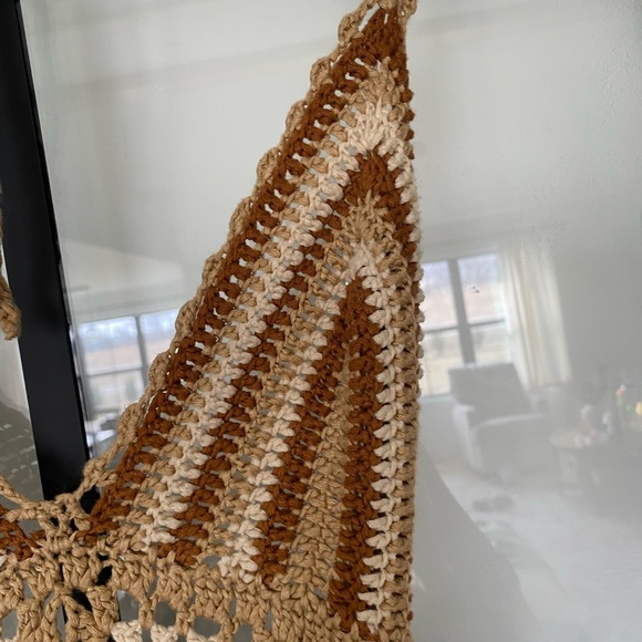 Cider boho Brown Crochet Maxi summer Dress - Picture 4 of 9